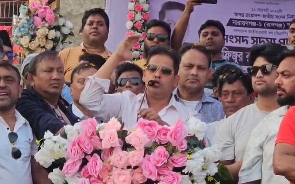 কাঞ্চনে ধানের শীষে ভোট চেয়ে দিপুর গণসংযোগ